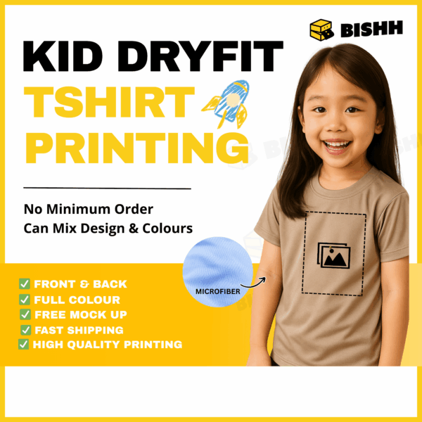 KID DryFit Roundneck Tee – Microfiber Jersey DryFit