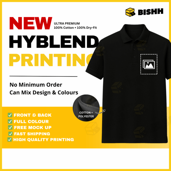 Premium Hyblend Polo Tee – 240GSM Dual Layered Collared Tee