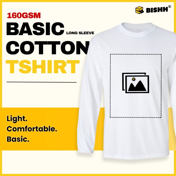 Basic Cotton Roundneck Long Sleeve Tee – 160GSM