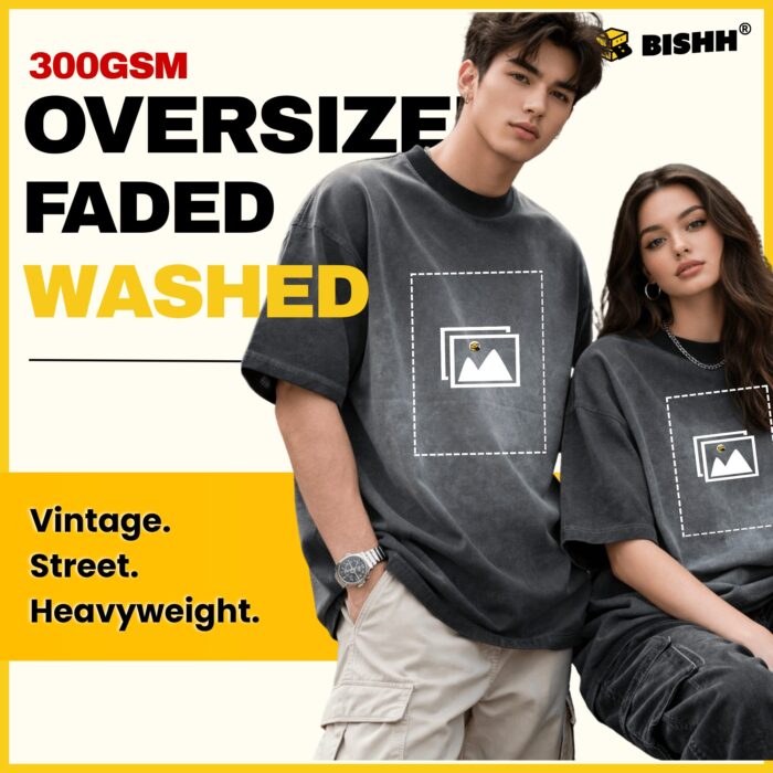 Faded Washed Oversized Tee – 300GSM